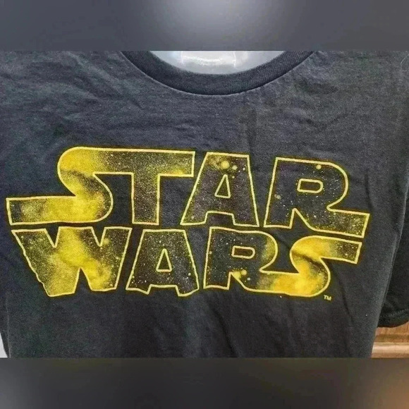 Adult Star Wars Logo T-Shirt Size L Black Unisex - Picture 2 of 4